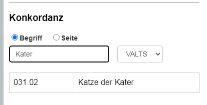 Abbildung 5: Suchmaske ‚Konkordanz‘
